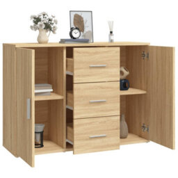 Vidaxl Sideboard Sonoma Oak 91X29.5X65 Cm Engineered Wood - thumbnail 5