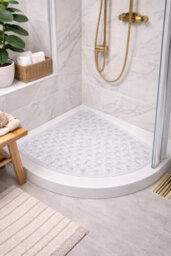 Shopnbits Large Corner Shower Mat Non Slip 70 X 70 Cm Quadrant Shower Mat Anti Mould Triangular Bath Mat - thumbnail 2