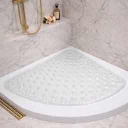 Shopnbits Large Corner Shower Mat Non Slip 70 X 70 Cm Quadrant Shower Mat Anti Mould Triangular Bath Mat - thumbnail 7