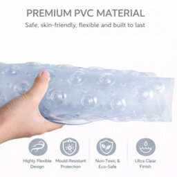 Shopnbits Large Corner Shower Mat Non Slip 70 X 70 Cm Quadrant Shower Mat Anti Mould Triangular Bath Mat - thumbnail 5