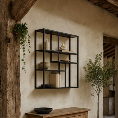 Wyld Haus El Paso Black Metal Wall Shelf 3 Shelves - image 1
