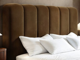 Solace+Co Emilie Ribbed Double Ottoman Bed Brown Velvet - thumbnail 4