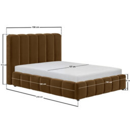 Solace+Co Emilie Ribbed Double Ottoman Bed Brown Velvet - thumbnail 7