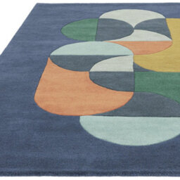 Blue Handmade Modern Abstract Geometric Wool 12-14mm Thick Stain-Resistant Rug For Bedroom, & Dining Room-160Cm X 230Cm - thumbnail 3