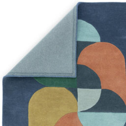 Blue Handmade Modern Abstract Geometric Wool 12-14mm Thick Stain-Resistant Rug For Bedroom, & Dining Room-160Cm X 230Cm - thumbnail 2