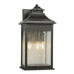 Elegant Outdoor Ip44 3 Bulb Wall Light In Imperial Bronze Finish