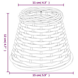Vidaxl Lamp Shade Brown 15X12 Cm Wicker Lamp Shades - thumbnail 6