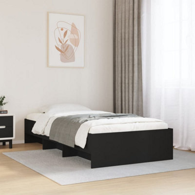 Berkfield Bed Frame Without Mattress Black 75X190 Cm Small Single Engineered Wood - image 1