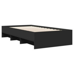 Berkfield Bed Frame Without Mattress Black 75X190 Cm Small Single Engineered Wood - thumbnail 7