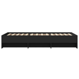 Berkfield Bed Frame Without Mattress Black 75X190 Cm Small Single Engineered Wood - thumbnail 6