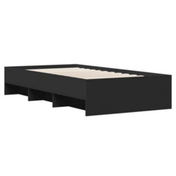 Berkfield Bed Frame Without Mattress Black 75X190 Cm Small Single Engineered Wood - thumbnail 4