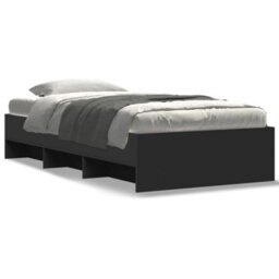 Berkfield Bed Frame Without Mattress Black 75X190 Cm Small Single Engineered Wood - thumbnail 2