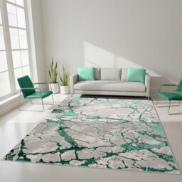 Smart Living Venice Modern Shimmer Rug - Soft Luxury For Living & Bedroom - Emerald - 60 X 220 Cm - thumbnail 2