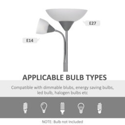 Homcom Mother-Child Floor Lamp Duo Light Steel Frame W/ 2 Switches Round Base - thumbnail 7