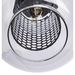 Luminosa Lighting Luminosa Ando Dome Pendant Ceiling Light Black Smoke Glass Shade 1X E27 - thumbnail 2