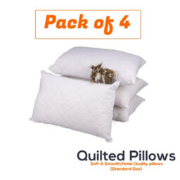 CHILIMILII Quilted Pillows Hotel Quality Bounce Back Deep Filled Soft Bed Pillow Pack Of 4