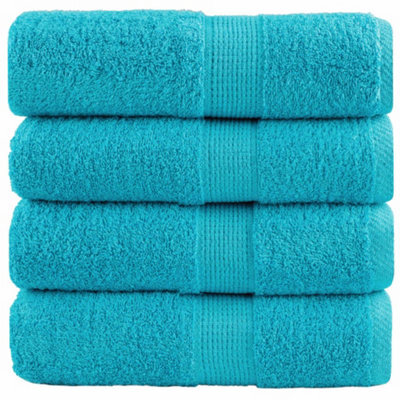 Berkfield Premium Guest Towels Solund 4 Pcs Turquoise 30X50 Cm 600 Gsm - image 1