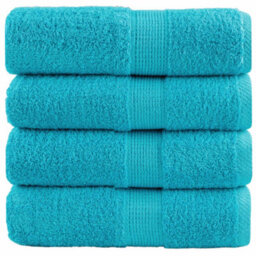 Berkfield Premium Guest Towels Solund 4 Pcs Turquoise 30X50 Cm 600 Gsm