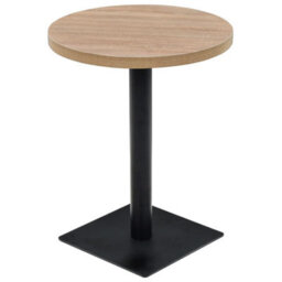 Vidaxl Bistro Table Mdf And Steel Round 60X75 Cm Oak Colour - thumbnail 1