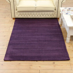 Purple Simple And Stylish Wool Handmade Modern Plain Rug For Living Room And Bedroom-120Cm X 170Cm - thumbnail 2