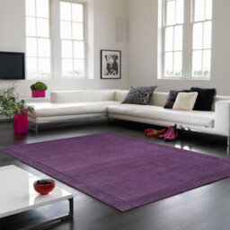 Purple Simple And Stylish Wool Handmade Modern Plain Rug For Living Room And Bedroom-120Cm X 170Cm - thumbnail 1