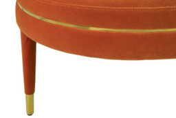 Orsina Orange Velvet Footstool - thumbnail 2
