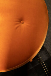Orsina Orange Velvet Footstool - thumbnail 3
