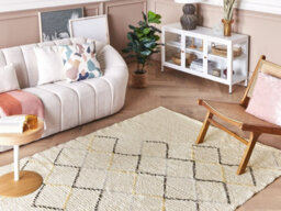 Beliani Rug Tezpur Beige 160 X 230 Cm Cotton - thumbnail 2