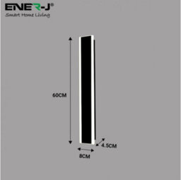 Ener-J Outdoor Led Wall Light 12W Black Warm White Ip65 Waterproof Linear Bar For Porch & Garden Lighting - thumbnail 5