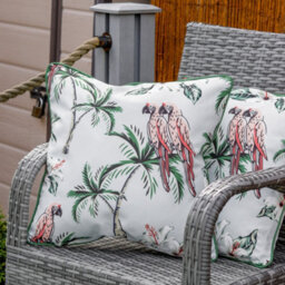 Gardenwize Pair Of Outdoor Garden Sofa Chair Furniture Scatter Cushions- Pink Parrot - thumbnail 1