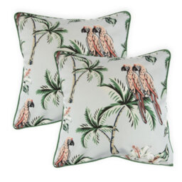 Gardenwize Pair Of Outdoor Garden Sofa Chair Furniture Scatter Cushions- Pink Parrot - thumbnail 2