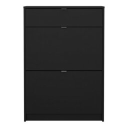 Furniture To Go Shoes Shoe Cabinet 2 Flip Down Doors + 1 Drawer In Matt Black - thumbnail 2