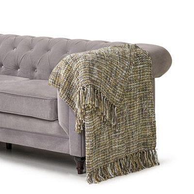 Luxury Living 100% Acrylic Throw - 160Cm X 130Cm - Grey/multi - image 1