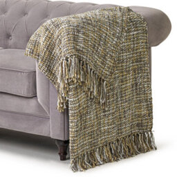 Luxury Living 100% Acrylic Throw - 160Cm X 130Cm - Grey/multi - thumbnail 2