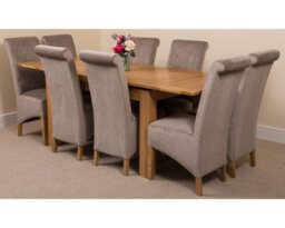 That's Furniture Richmond 140Cm - 220Cm Oak Extending Dining Table And 8 Chairs Dining Set With Montana Grey Fabric Chairs - thumbnail 1