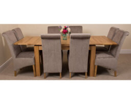That's Furniture Richmond 140Cm - 220Cm Oak Extending Dining Table And 8 Chairs Dining Set With Montana Grey Fabric Chairs - thumbnail 2