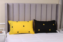 Ameha Printed Duvet Cover Matching Pillowcase 3Piece Set Reversible & Anti Allergic Black & Yellow Dotted King (230X220Cm) - thumbnail 7