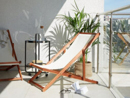 Beliani Folding Deck Chair Anzio Acacia Wood Dark Brown - thumbnail 2