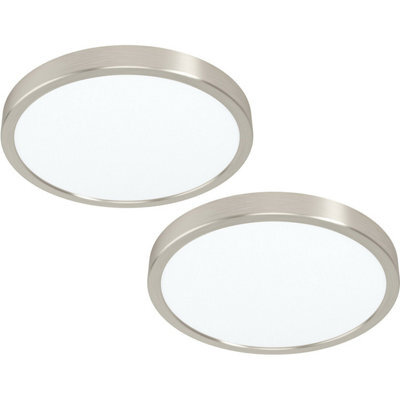 2 Pack Satin Nickel 285mm Round Led Ceiling Lights For Indoor Modern Décor - image 1