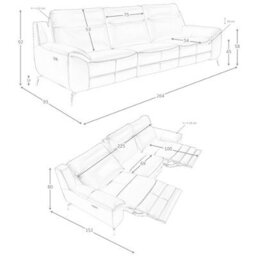 Angel Cerda Luxurious 3-Seater Black Leather Relax Sofa For Ultimate Comfort - thumbnail 7