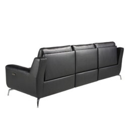 Angel Cerda Luxurious 3-Seater Black Leather Relax Sofa For Ultimate Comfort - thumbnail 6