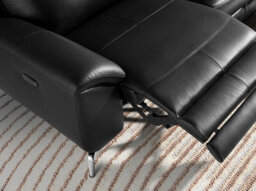 Angel Cerda Luxurious 3-Seater Black Leather Relax Sofa For Ultimate Comfort - thumbnail 4