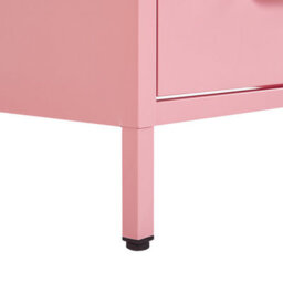 Beliani Home Pink Steel Bedside Table With 2 Drawers, W43 X D40 X H55Cm - thumbnail 7