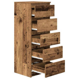 Berkfield Sideboard With Drawers Old Wood 37.5X35X99 Cm Engineered Wood - thumbnail 5
