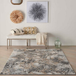 Grey Multicoloured Abstract Modern Easy To Clean Dining Room Bedroom & Living Room Rug-160Cm X 221Cm - thumbnail 1
