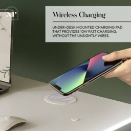 X Rocker Xr Living Oka 140Cm Office Desk With Wireless Charging -White - thumbnail 5