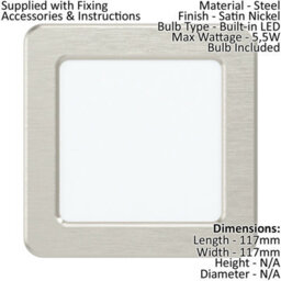 Satin Nickel Steel 5.5W Led Flush Downlight For Walls And Ceilings - thumbnail 2