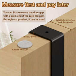 Black Stainless Steel Door Hook, Over-The-Door Coat Rack With 6 Hooks, For Doors (4.1, 4.5 Cm) - thumbnail 6
