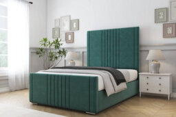 "Sloomy Harrington Emerald Plush Bed Frame With Mattress With 50"" Upholstered Headboard 4'6 Double" - thumbnail 2