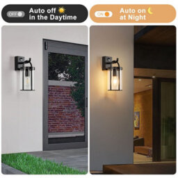 Harper Living Outdoor Wall Lights With Pir Sensor, Black Industrial Retro Outside Lights Mains Powered Weatherproof Ip65 - thumbnail 4